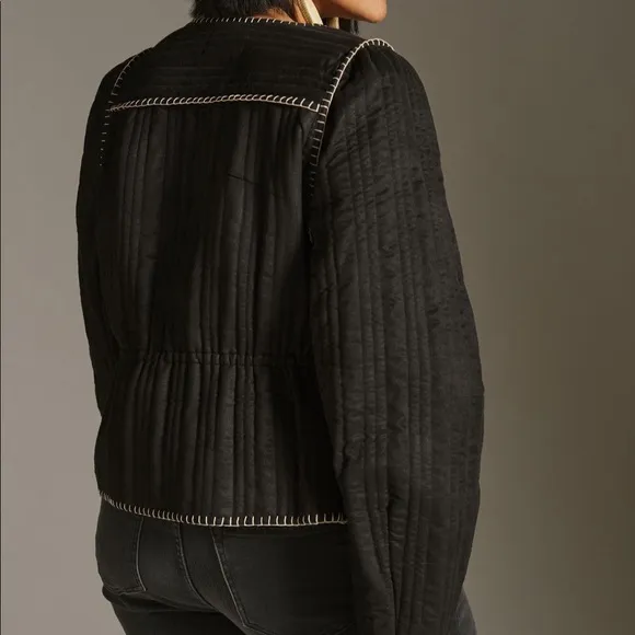 ✨ Anthropologie Quilted Puff-Sleeve Jacket Sz MP