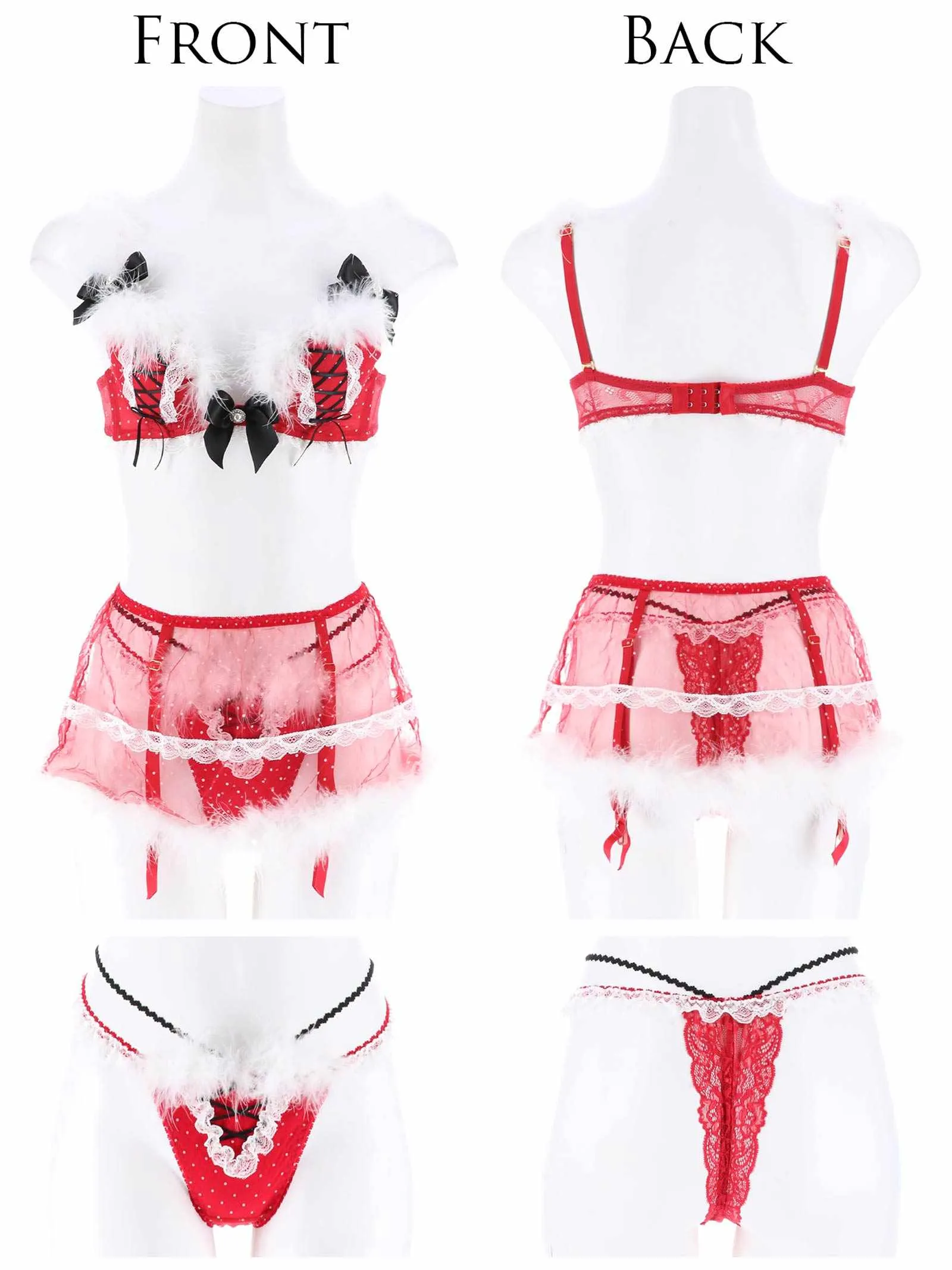 【明日花キララプロデュース-WhipBunny】Feather Dot Ribbon Santa Costume / フェザードットリボンサンタコスチューム