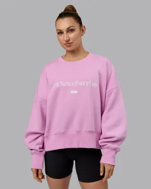 1% Better Heavyweight Sweater - Pastel Orchid-White