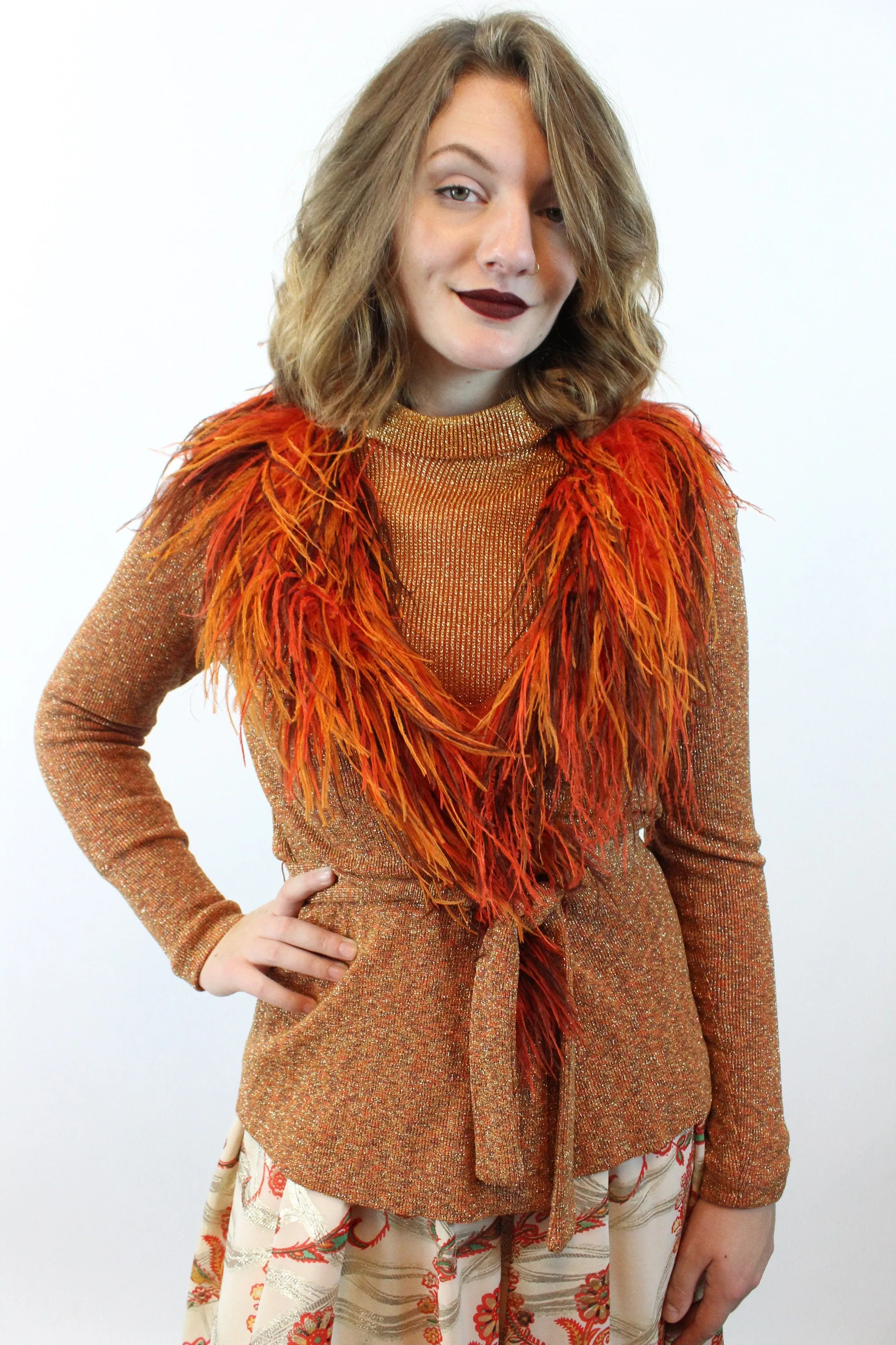 1960s VICTOR COSTA romantica marabou feather dress small | new winter