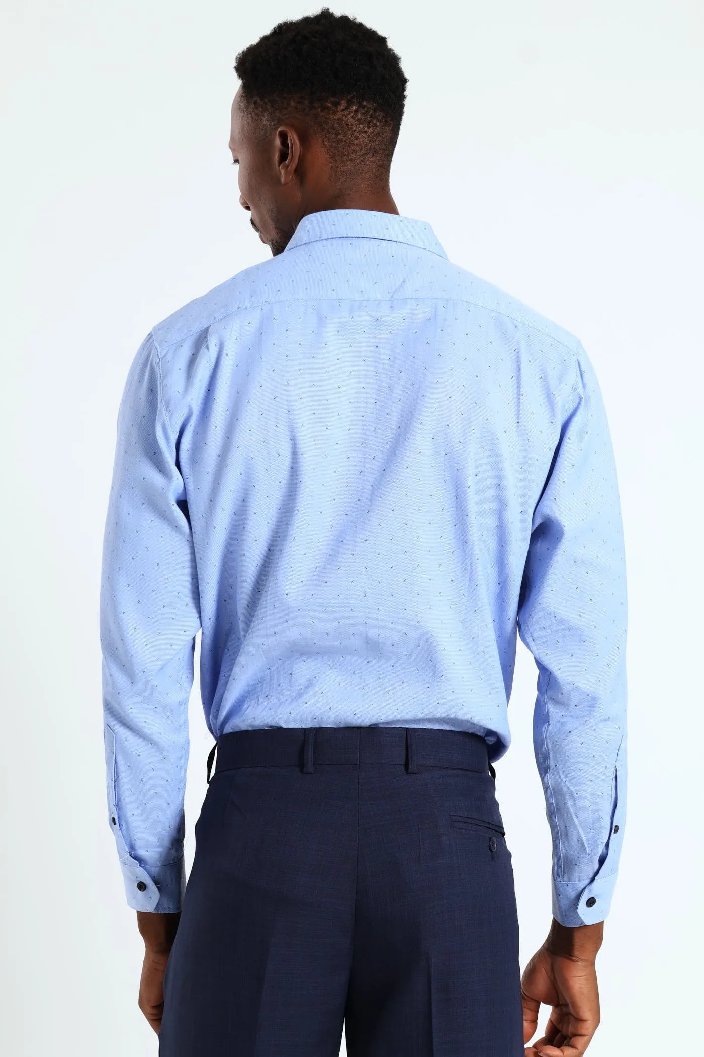 3 Spot Textured Shirt - Blue