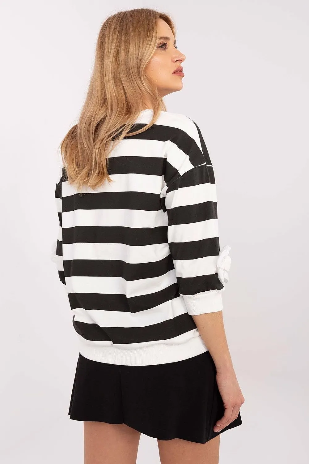 3/4 sleeves casual blue blouse