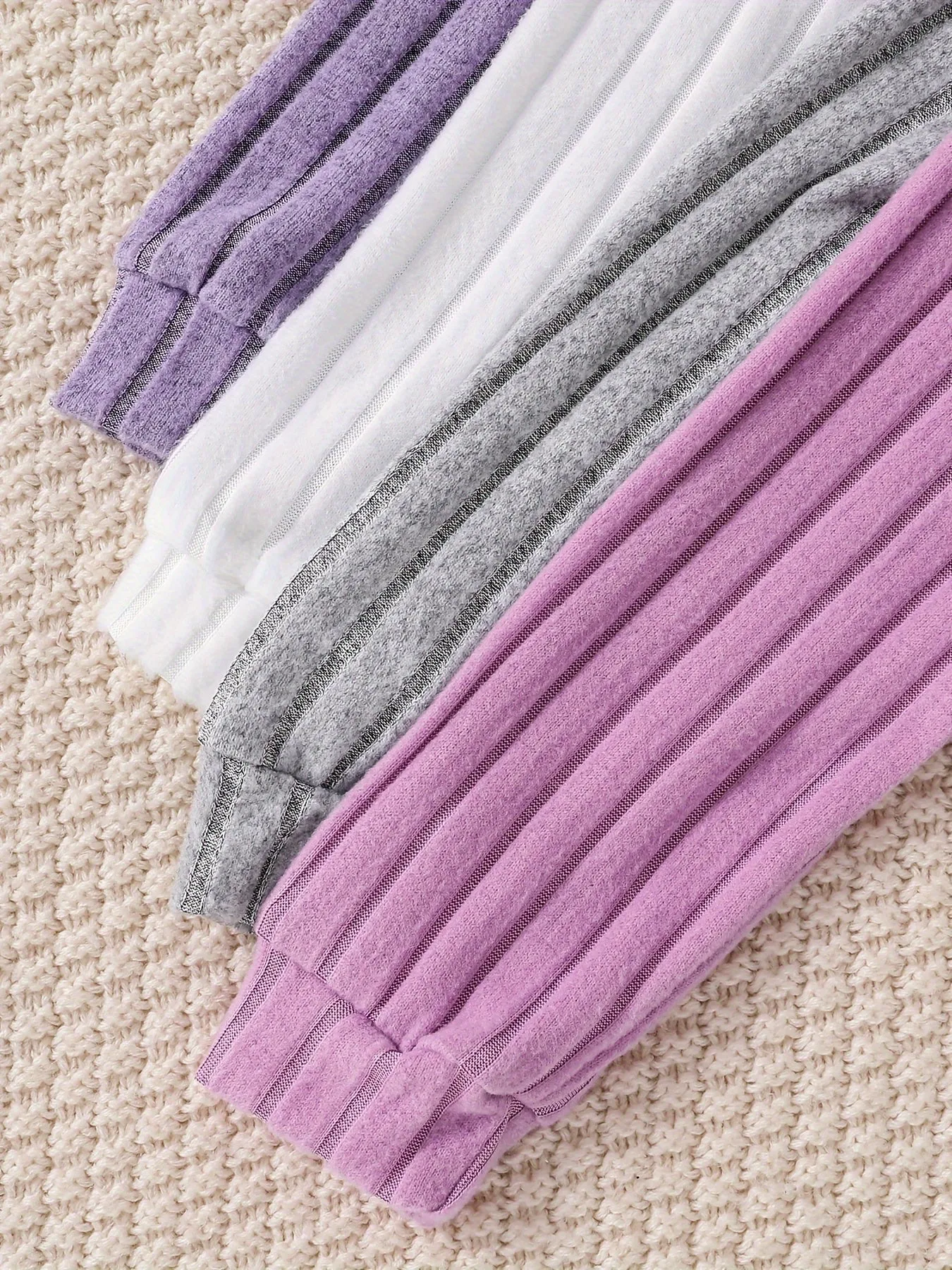 4pcs/set Cozy Ribbed Knit Long Sleeve Tops for Girls - Soft, Versatile, and Warm for Fall & Winter - Comfortable Girls Clothing for Casual Daily Wear