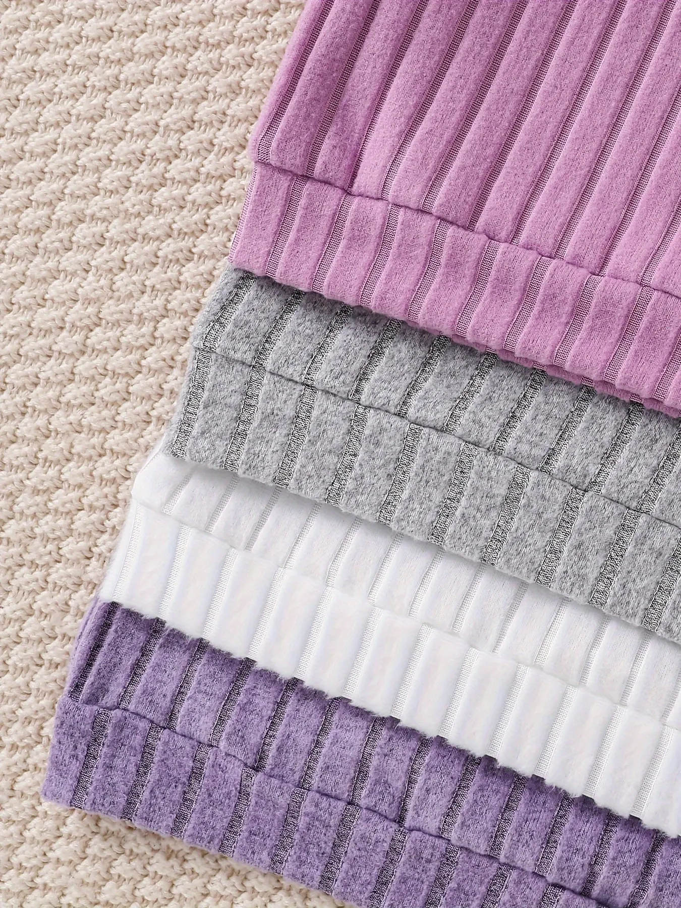 4pcs/set Cozy Ribbed Knit Long Sleeve Tops for Girls - Soft, Versatile, and Warm for Fall & Winter - Comfortable Girls Clothing for Casual Daily Wear