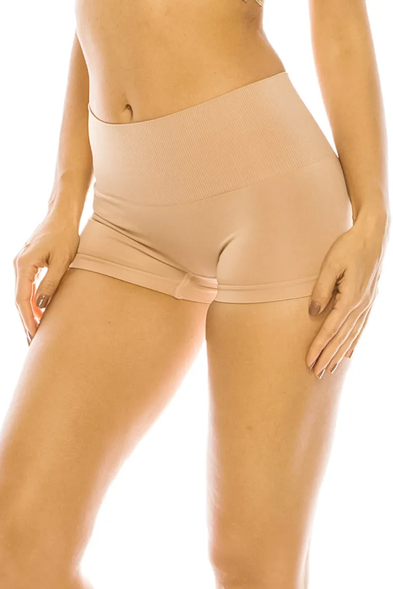 72103 6 Pices Comfortable Seamless Firm Waist Control, Breathable & Tagless Shapewear Boyshort