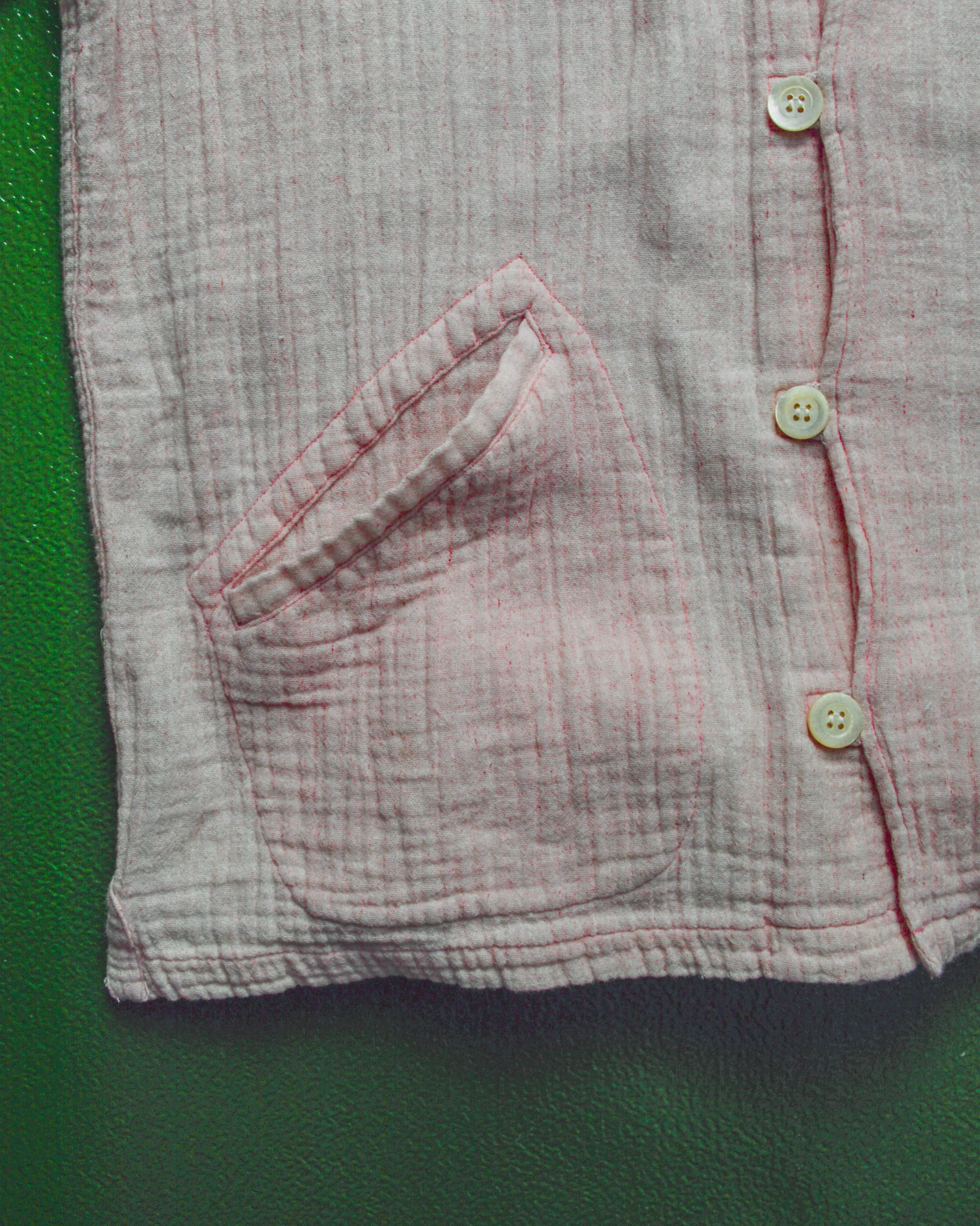 90s Baby Pink Textured Linen Shirt (~L~)