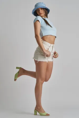 Abrand High Relaxed Short - White Fade Rip