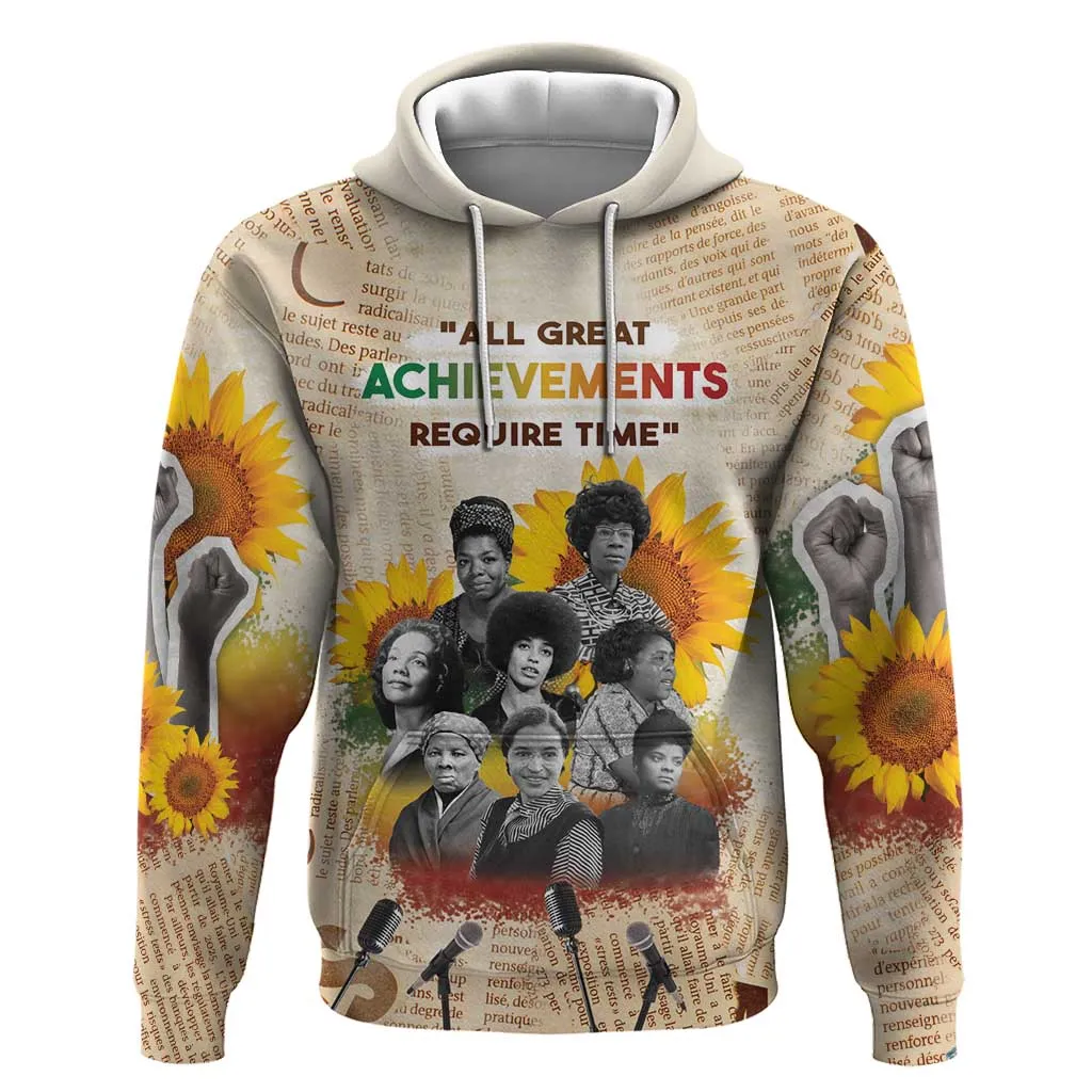 African Achievements Hoodie Civil Rights Female Leaders Sunflower DT04