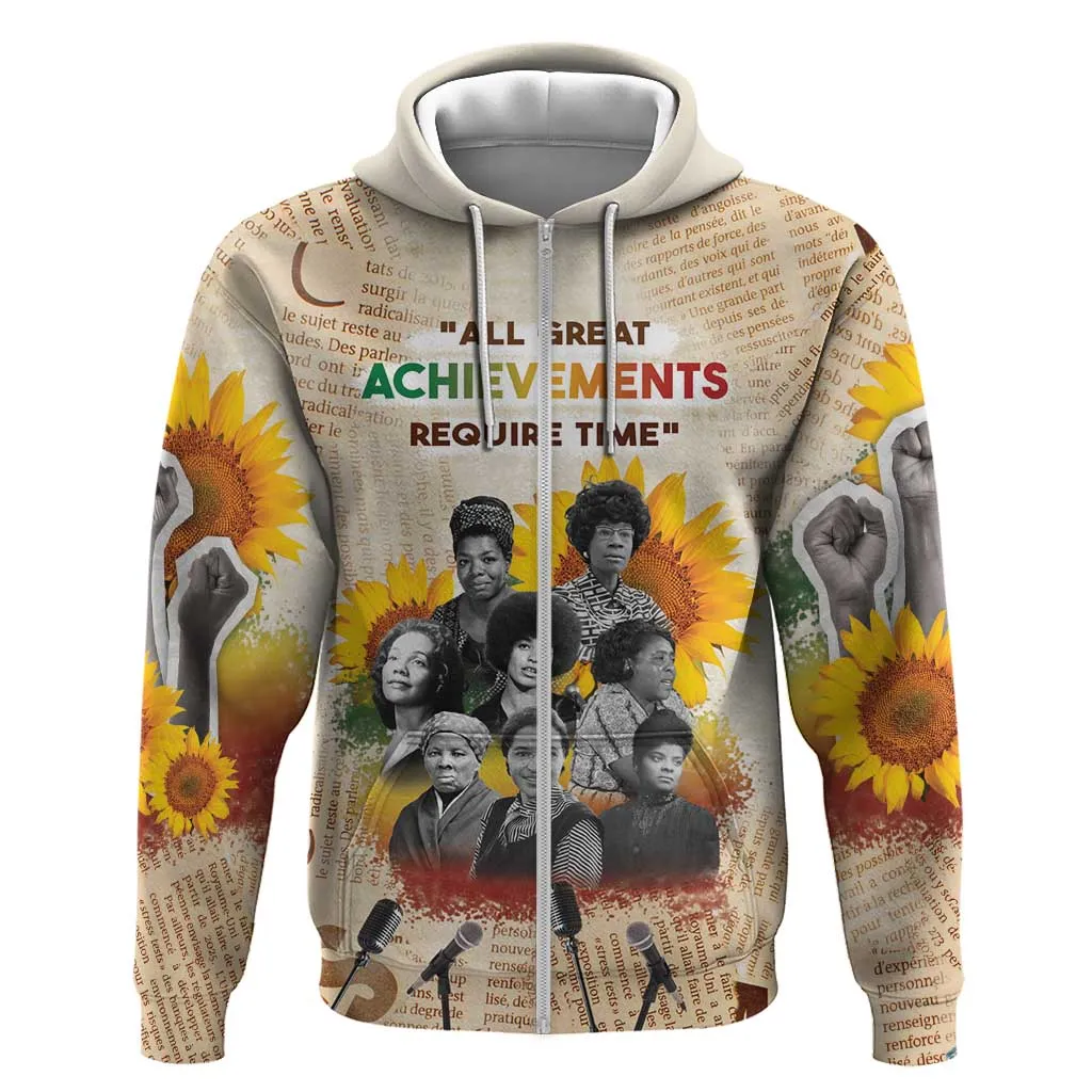 African Achievements Hoodie Civil Rights Female Leaders Sunflower DT04