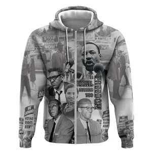 African-American History Month Zip Hoodie Civil Rights Leaders LT15