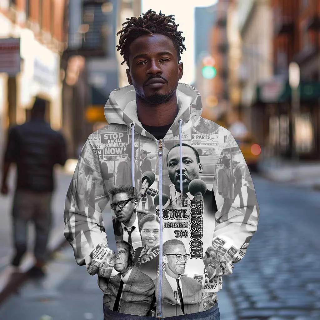 African-American History Month Zip Hoodie Civil Rights Leaders LT15