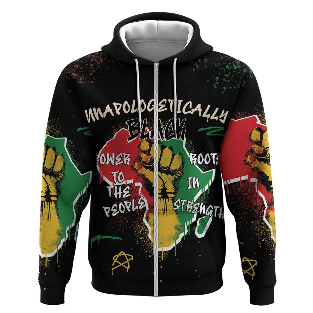 African Black Power Hoodie Unapologetically Black Raised Fist DT03