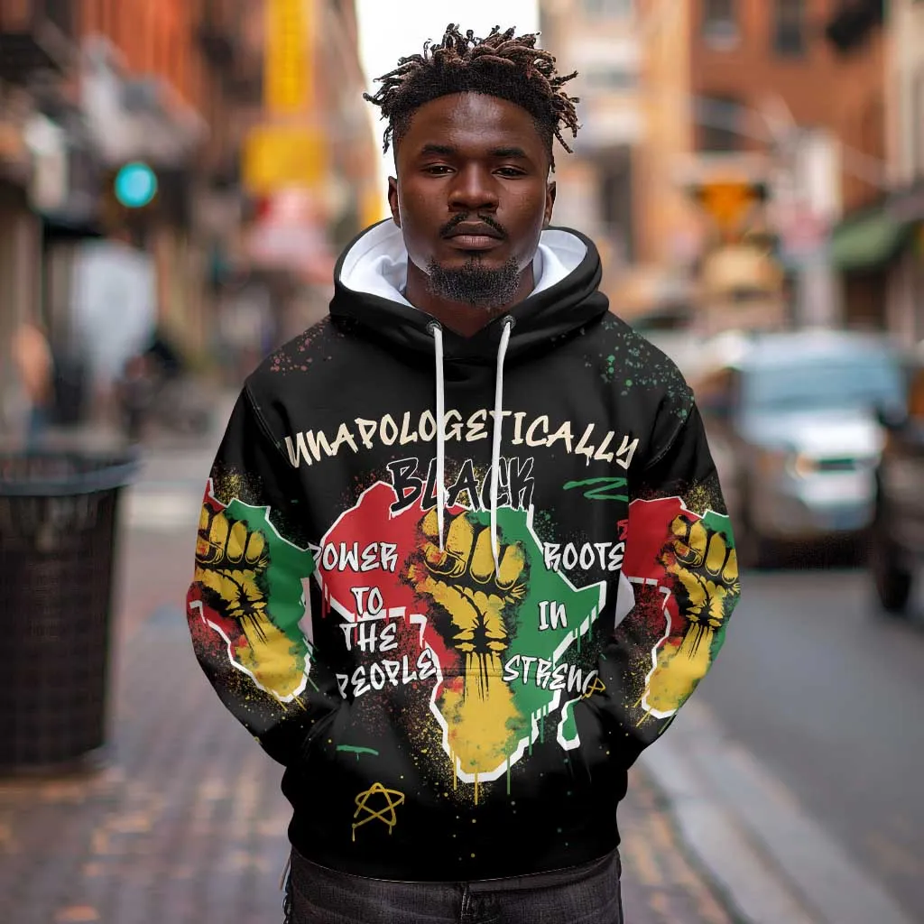 African Black Power Hoodie Unapologetically Black Raised Fist DT03