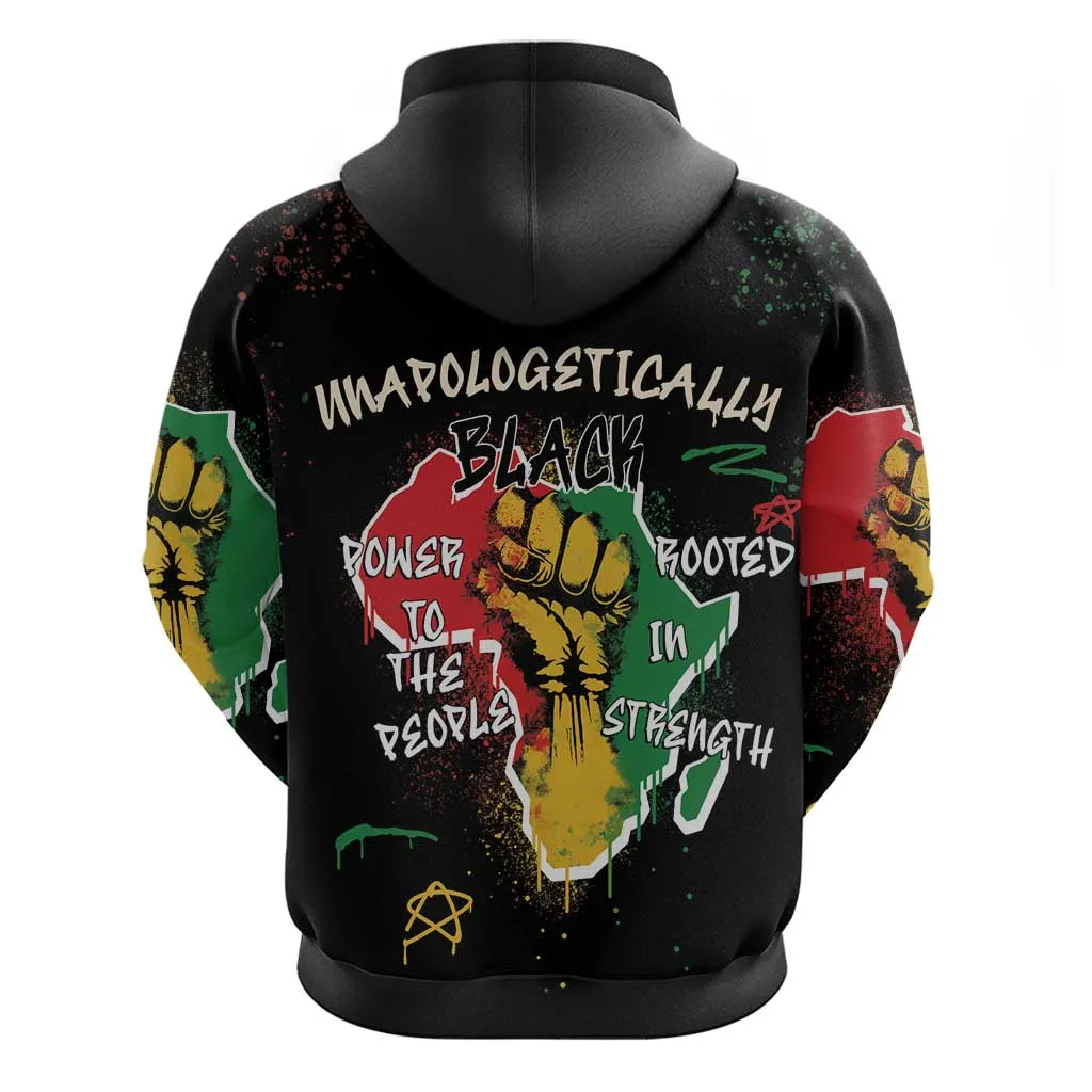 African Black Power Hoodie Unapologetically Black Raised Fist DT03