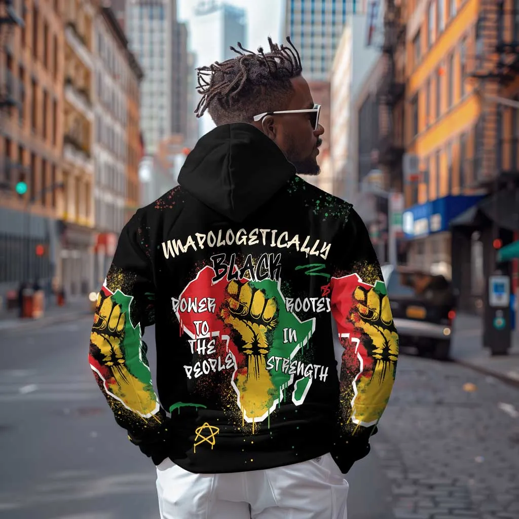 African Black Power Hoodie Unapologetically Black Raised Fist DT03