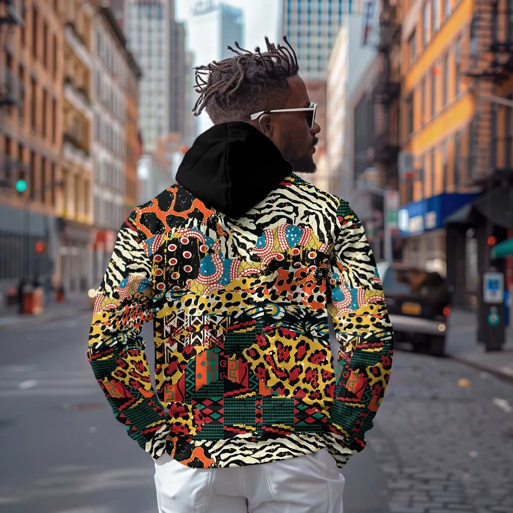 African Mixed Wild Animal Skins Zip Hoodie LT9