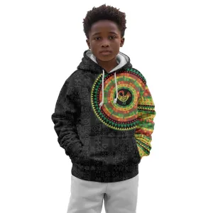 African Sankofa Bird Kid Hoodie Adinkra Symbols - Chest Arm Tattoo LT15