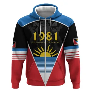 Afro-Antiguans and Barbudans 1981 Zip Hoodie Each Endeavouring All Achieving LT9