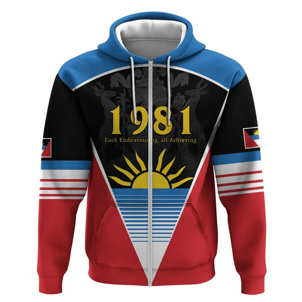 Afro-Antiguans and Barbudans 1981 Zip Hoodie Each Endeavouring All Achieving LT9