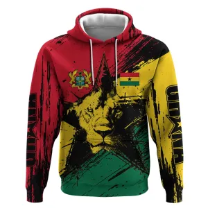 Afro Ghana Lion Hoodie Star Grunge Style TS04