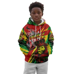 Afro Jamaica Lion Kid Hoodie Coat Of Arms Rastafarianism DT02
