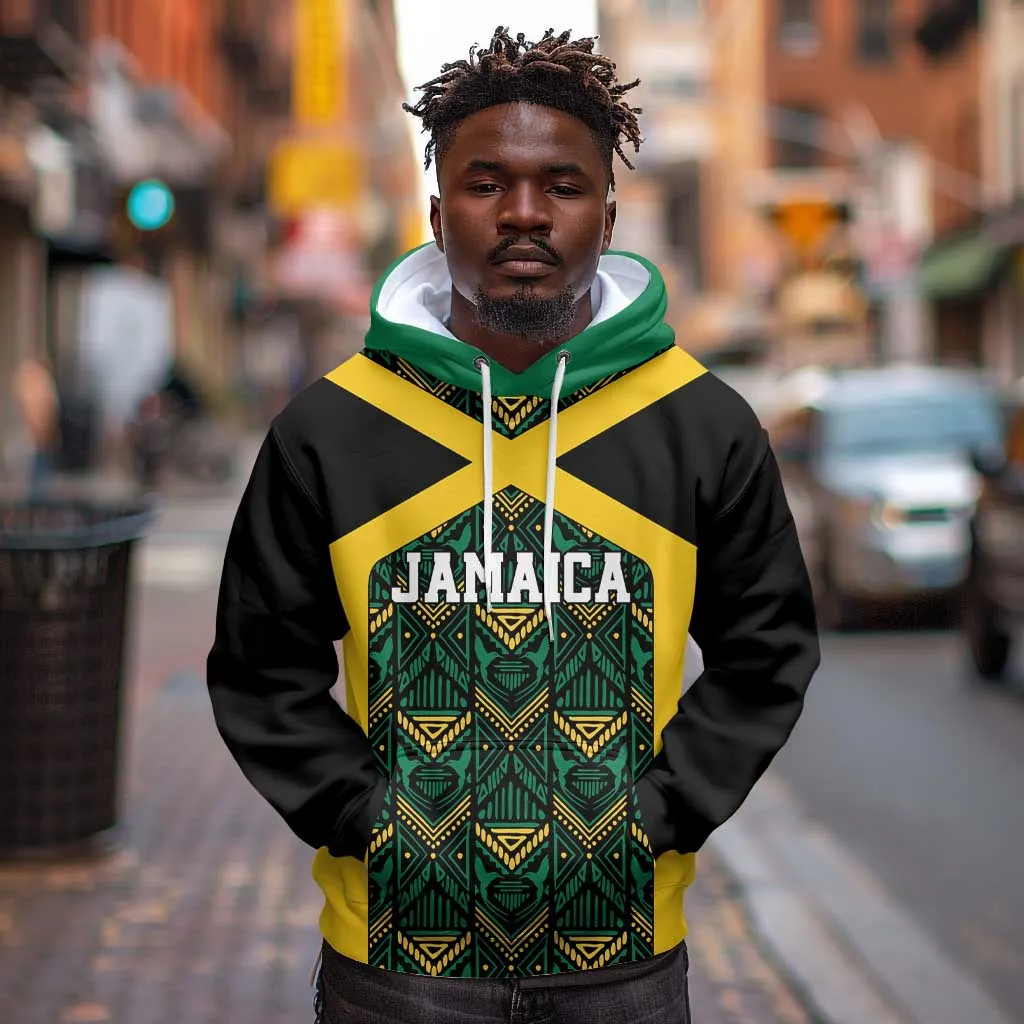 Afro-Jamaicans Football Custom Hoodie Black Ethnic Motifs LT9