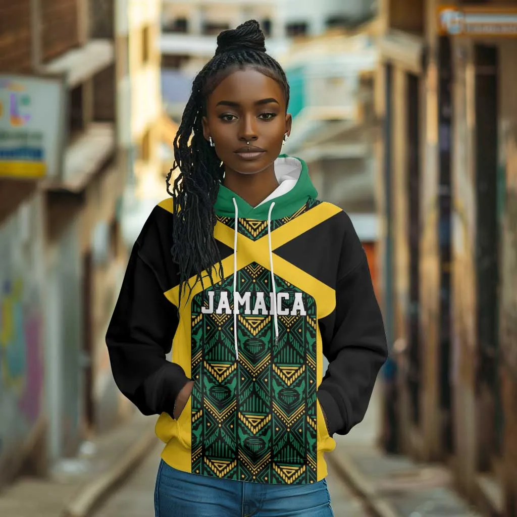 Afro-Jamaicans Football Custom Hoodie Black Ethnic Motifs LT9