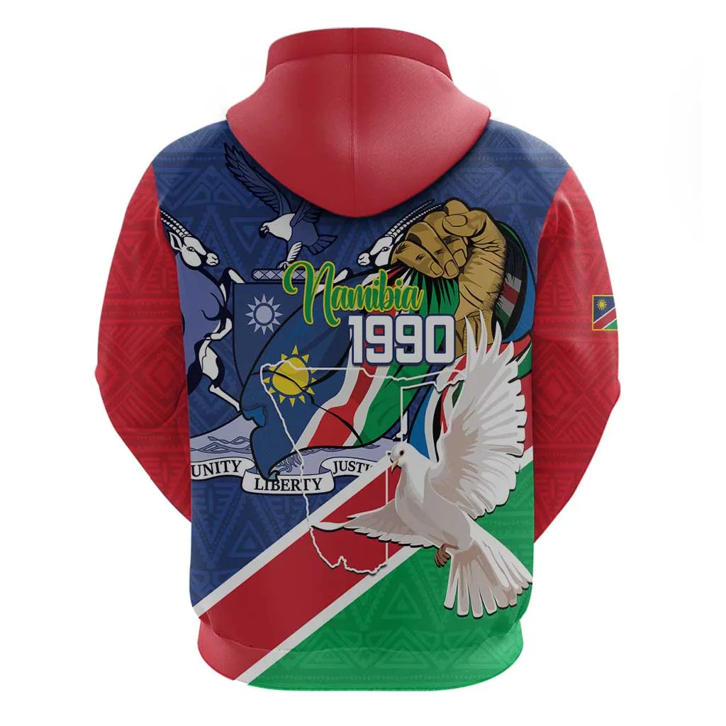 Afro Namibia Independence Day Zip Hoodie Namibian 1990 African Pattern LT14