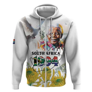Afro South Africa Freedom Day Zip Hoodie Nelson Mandela LT15