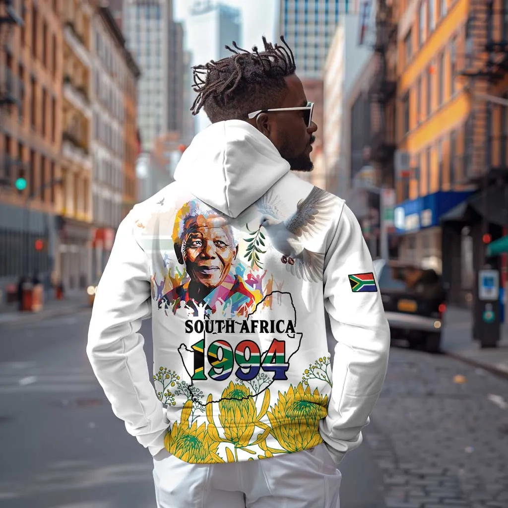 Afro South Africa Freedom Day Zip Hoodie Nelson Mandela LT15