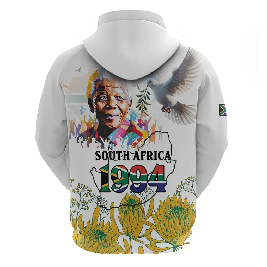 Afro South Africa Freedom Day Zip Hoodie Nelson Mandela LT15
