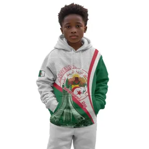 Algeria Independence Day Kid Hoodie Coat Of Arms With Maqam Echahid LT15