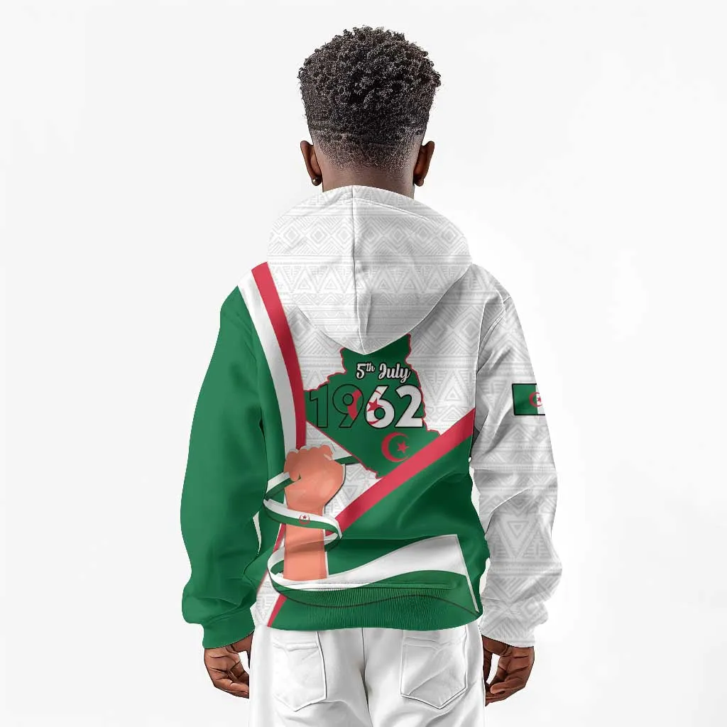 Algeria Independence Day Kid Hoodie Coat Of Arms With Maqam Echahid LT15