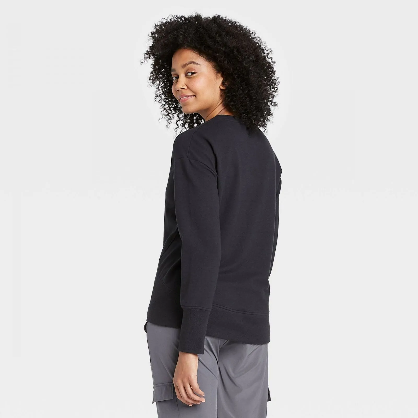 All In Motion Women's French Terry Crewneck Pullover Top