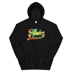Aloha Script ~ Flag with White Border *ADULT HOODIE*