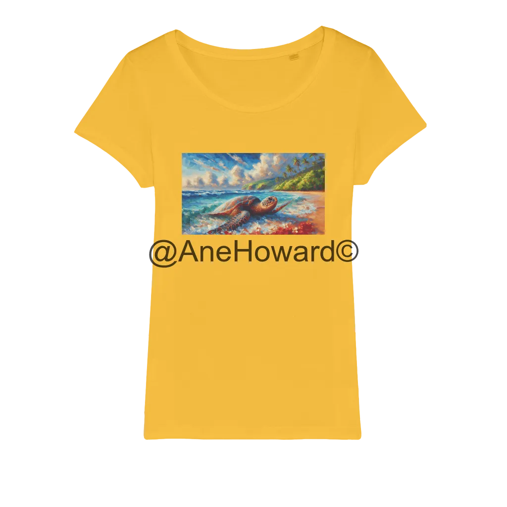 Aloha Sea Turtle Organic Cotton Jersey Womens T-Shirt