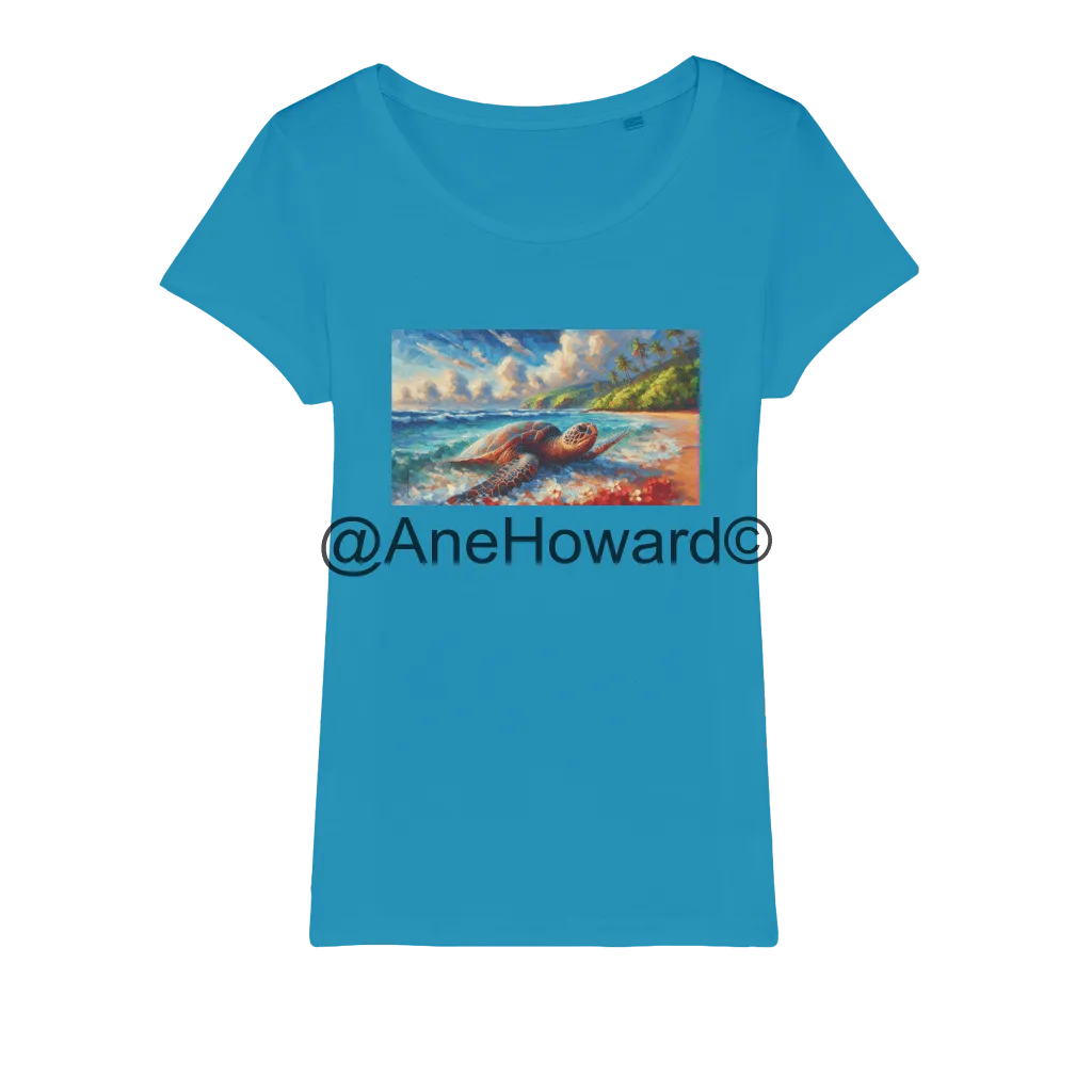 Aloha Sea Turtle Organic Cotton Jersey Womens T-Shirt