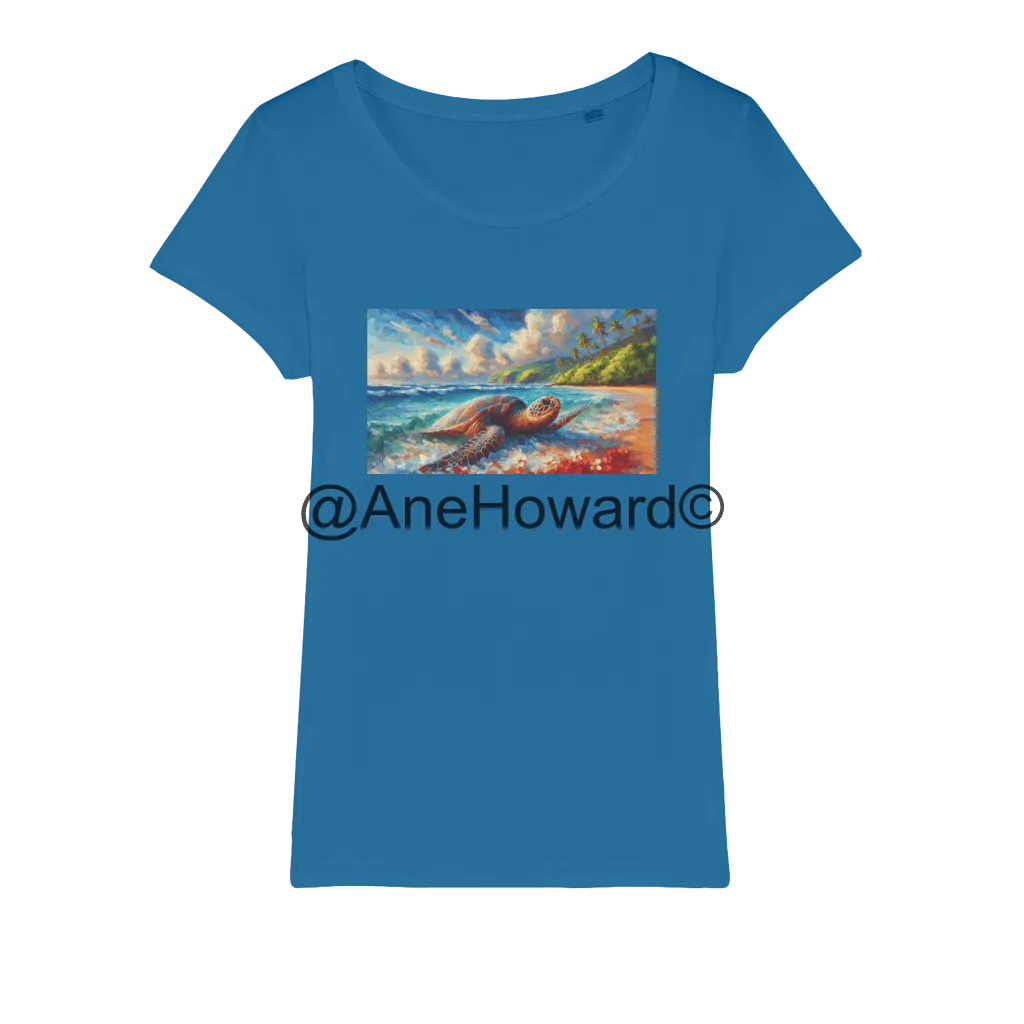 Aloha Sea Turtle Organic Cotton Jersey Womens T-Shirt