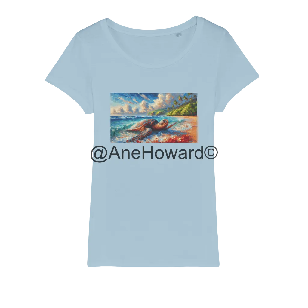 Aloha Sea Turtle Organic Cotton Jersey Womens T-Shirt