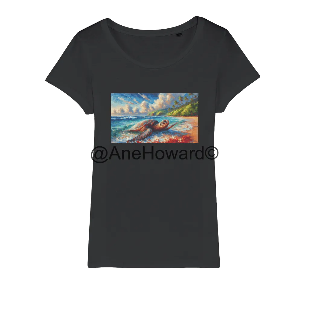 Aloha Sea Turtle Organic Cotton Jersey Womens T-Shirt
