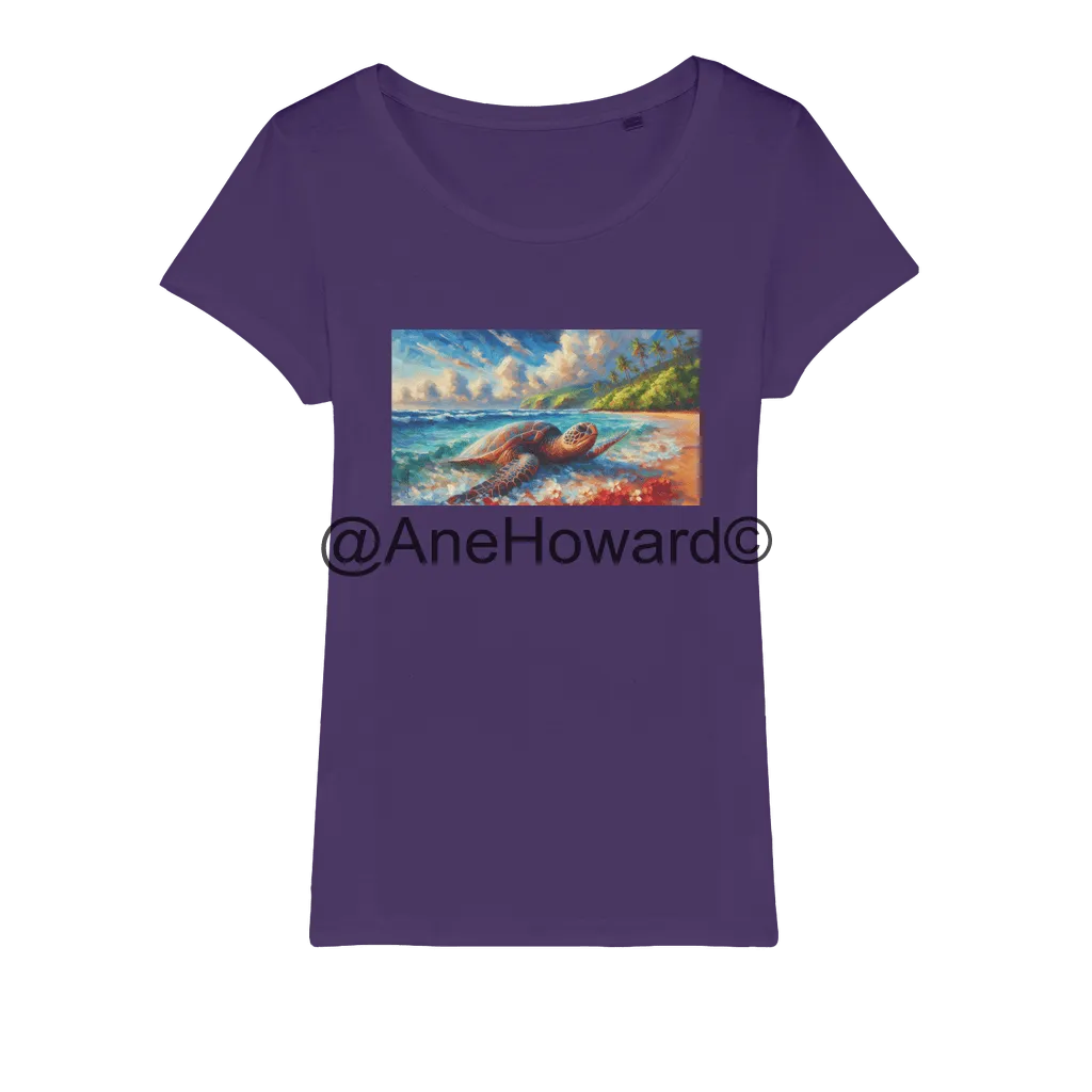 Aloha Sea Turtle Organic Cotton Jersey Womens T-Shirt
