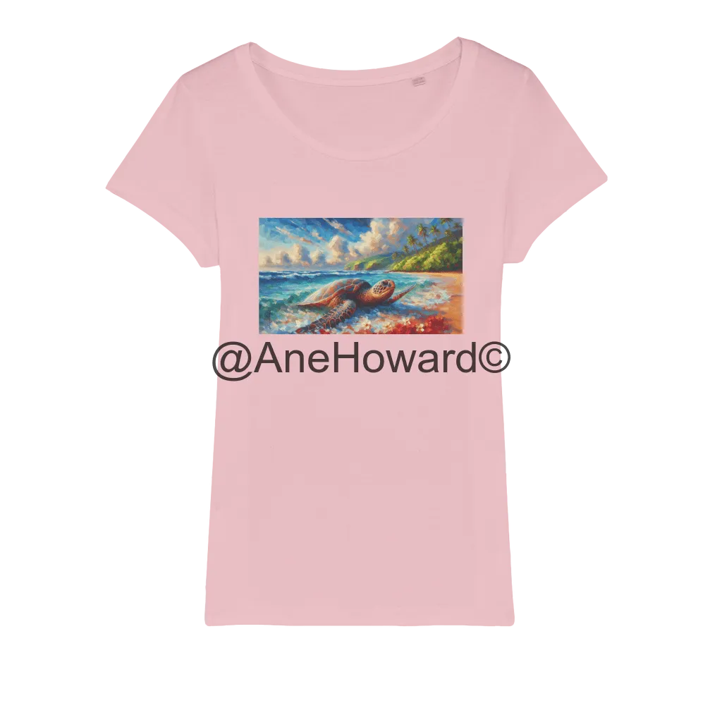 Aloha Sea Turtle Organic Cotton Jersey Womens T-Shirt