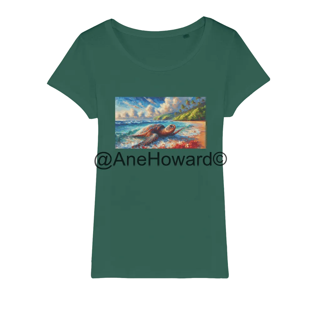 Aloha Sea Turtle Organic Cotton Jersey Womens T-Shirt