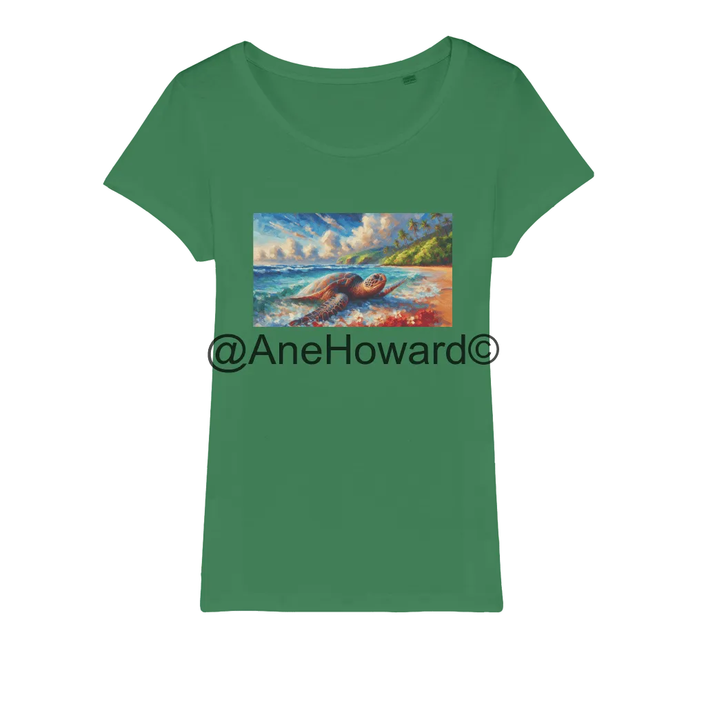 Aloha Sea Turtle Organic Cotton Jersey Womens T-Shirt