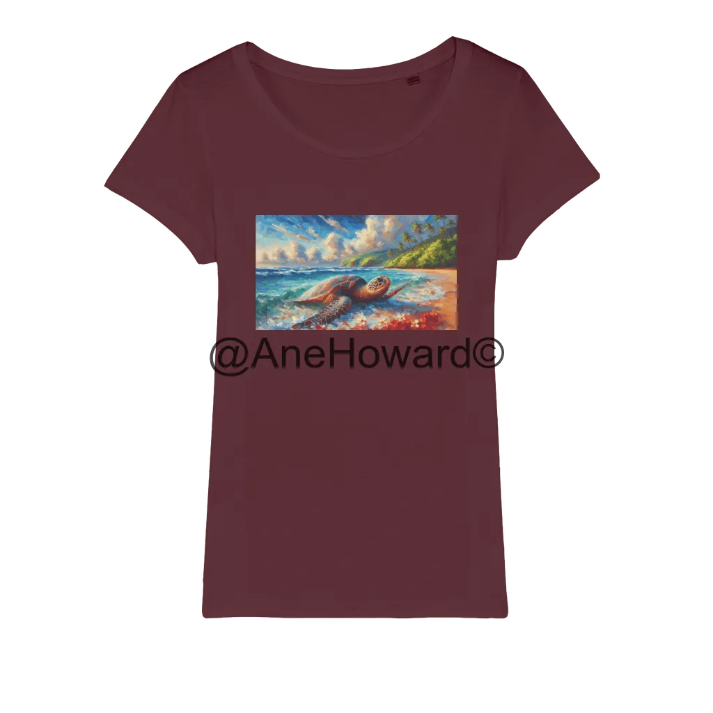 Aloha Sea Turtle Organic Cotton Jersey Womens T-Shirt