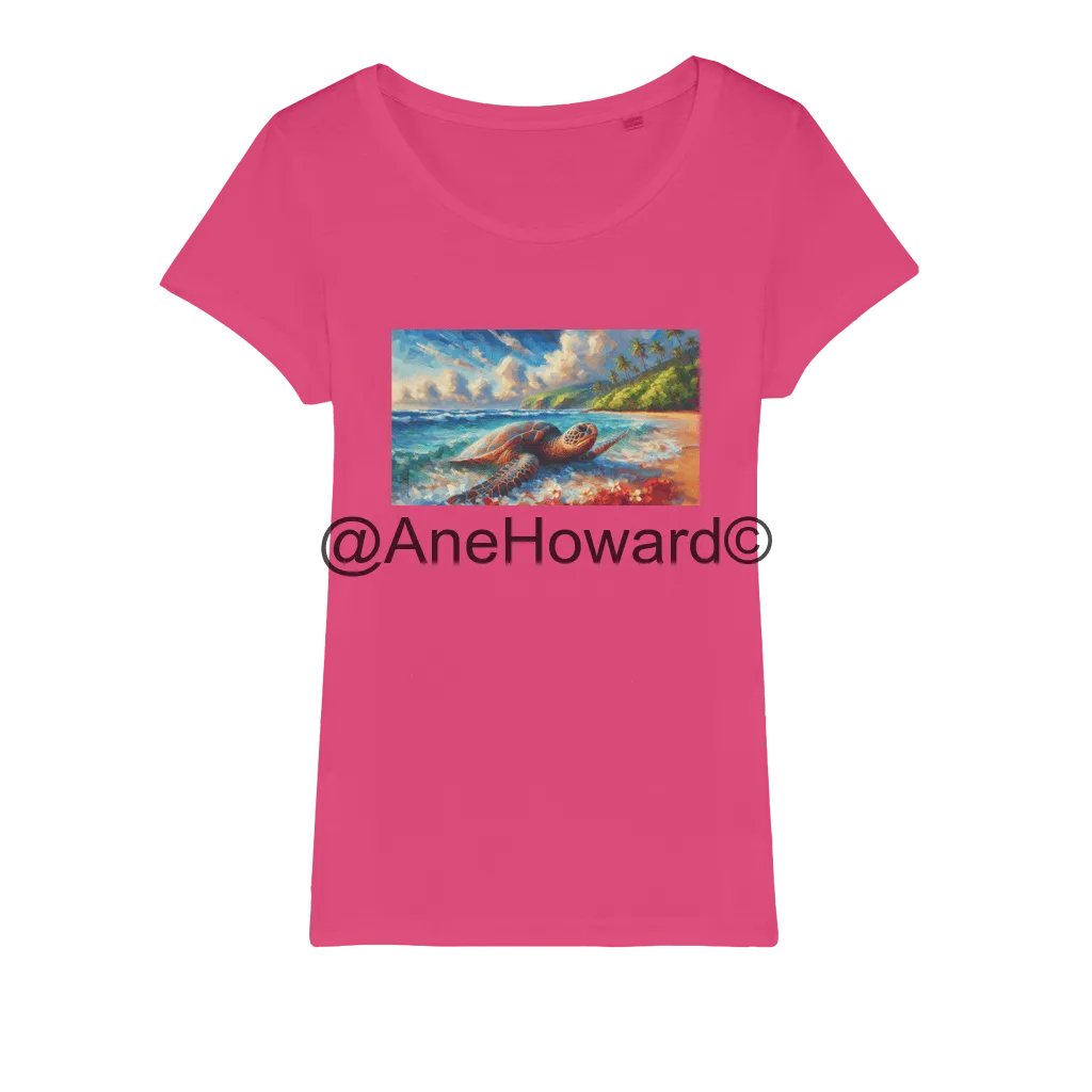 Aloha Sea Turtle Organic Cotton Jersey Womens T-Shirt