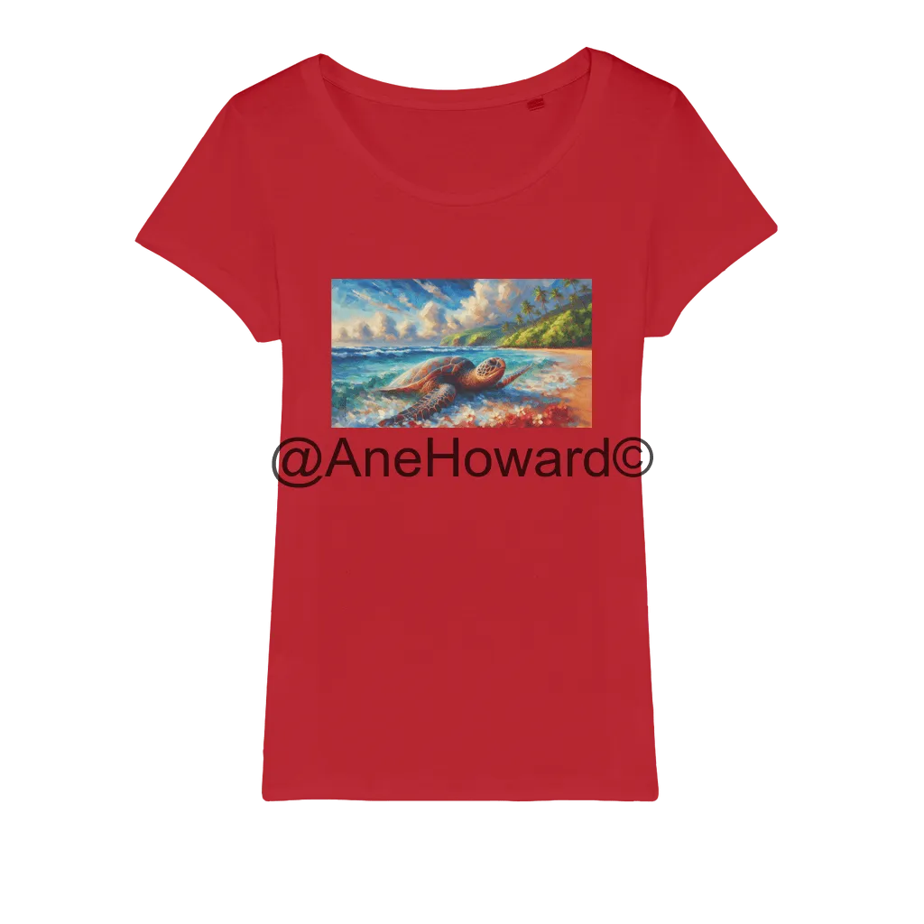 Aloha Sea Turtle Organic Cotton Jersey Womens T-Shirt