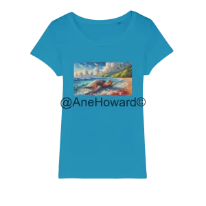 Aloha Sea Turtle Organic Cotton Jersey Womens T-Shirt