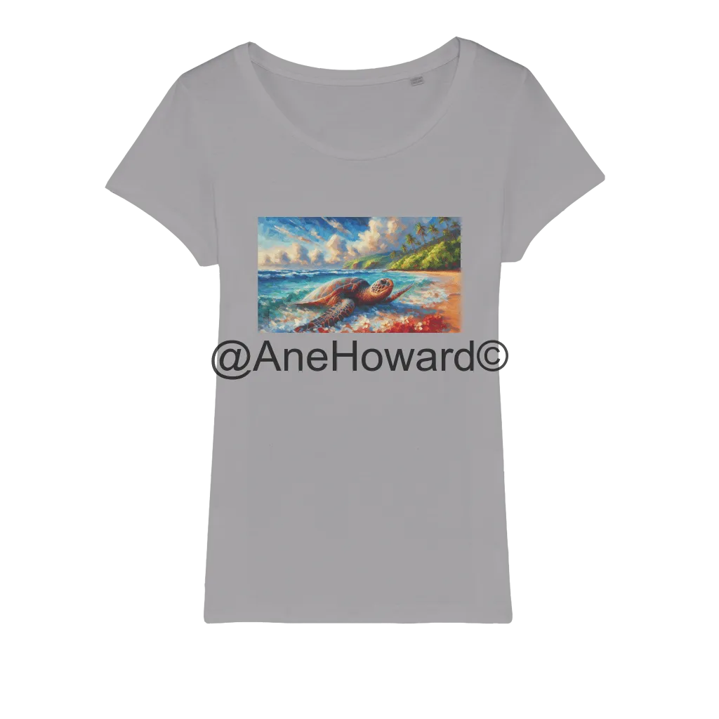 Aloha Sea Turtle Organic Cotton Jersey Womens T-Shirt