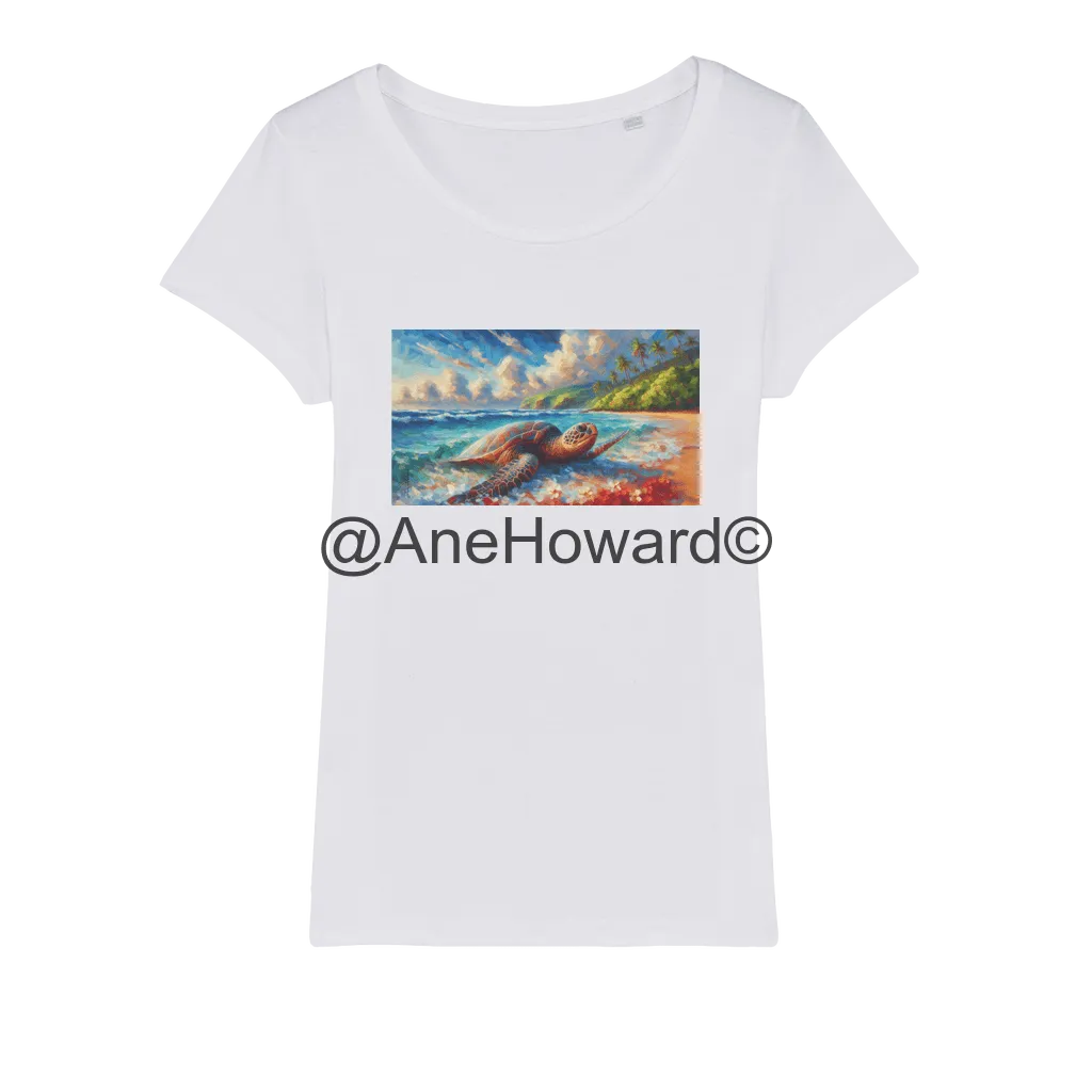 Aloha Sea Turtle Organic Cotton Jersey Womens T-Shirt